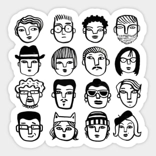 Faces in the Crowd Sticker